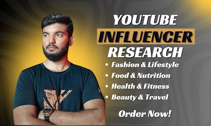 Gig Preview - Find best youtube influencers email list for influencer marketing