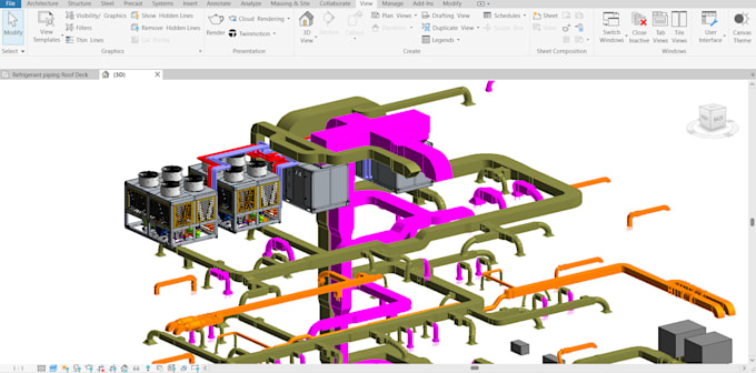 Gig Preview - Do hvac 3d model, export to 2d drawing and take off material