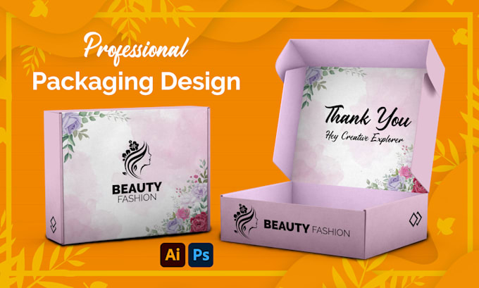 Gig Preview - Do box packaging design, amazon, mailer, cosmetic box label