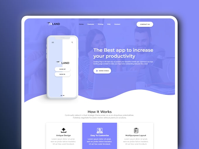 Gig Preview - Professional UI UX design for websites and landing pages