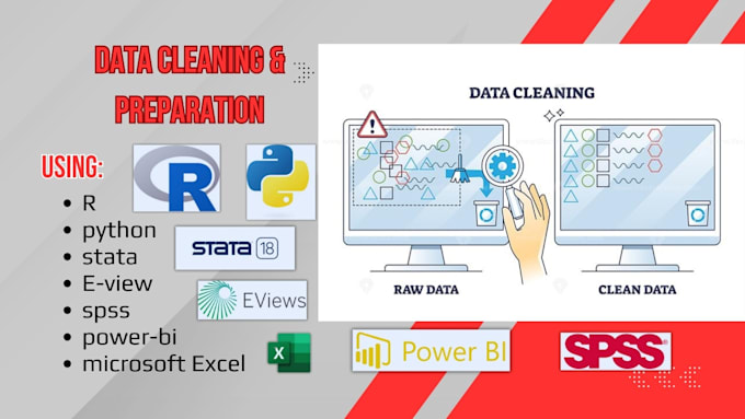 Gig Preview - Do data cleaning, preparation in microsoft excel, power bi, spss, python, r