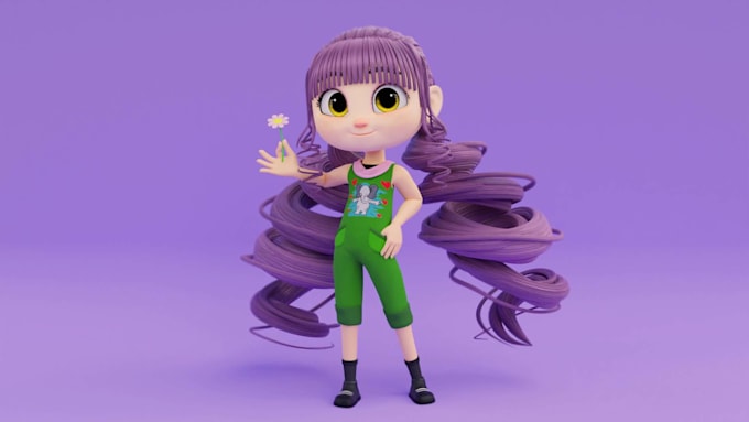 Gig Preview - Model or sculpt 3d cartoon characters, 3d pixar disney, cute chibi for animation