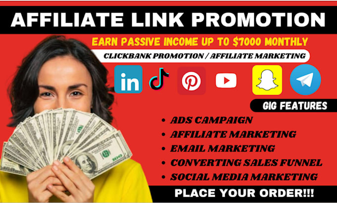 Gig Preview - Clickbank affiliate link promotion, affiliate marketing clickbank link promotion