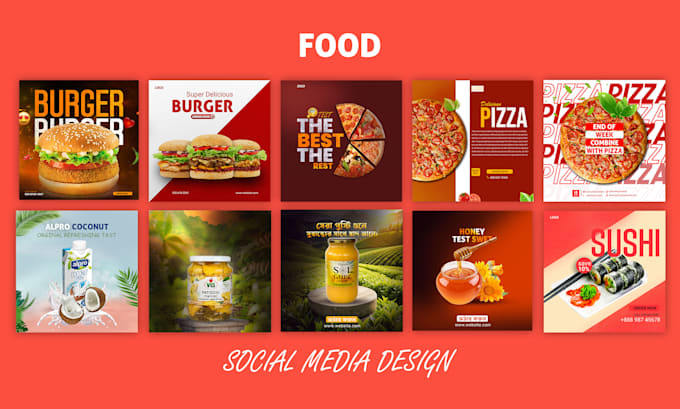 Gig Preview - Design food ecommerce social media post facebook instagram ad image