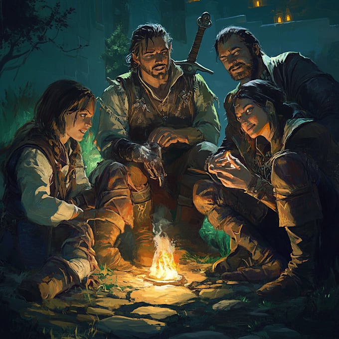 Bestseller - make a dnd character, dnd party and fantasy illustration