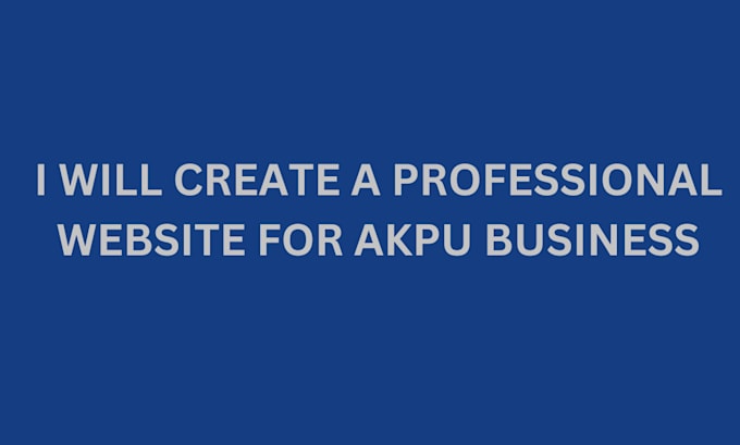 Bestseller - create professional akpu website design amala website