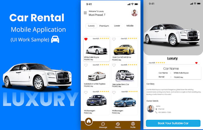 Gig Preview - Car rental app car rental fleet management turo car rental mobile car rental app