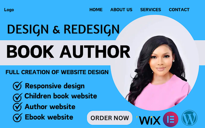 Gig Preview - Design author website redesign book author website children book website ebook