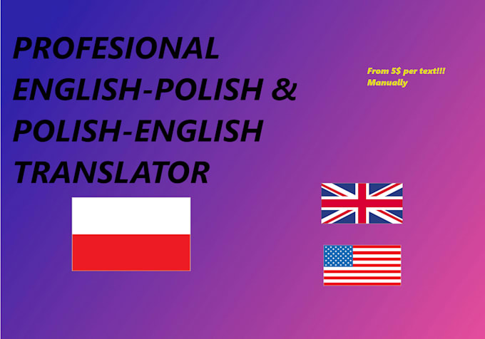 Gig Preview - Translate your content from english to polish or polish to english manually