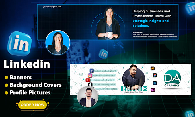 Gig Preview - Design a premium linkedin profile banner, background cover