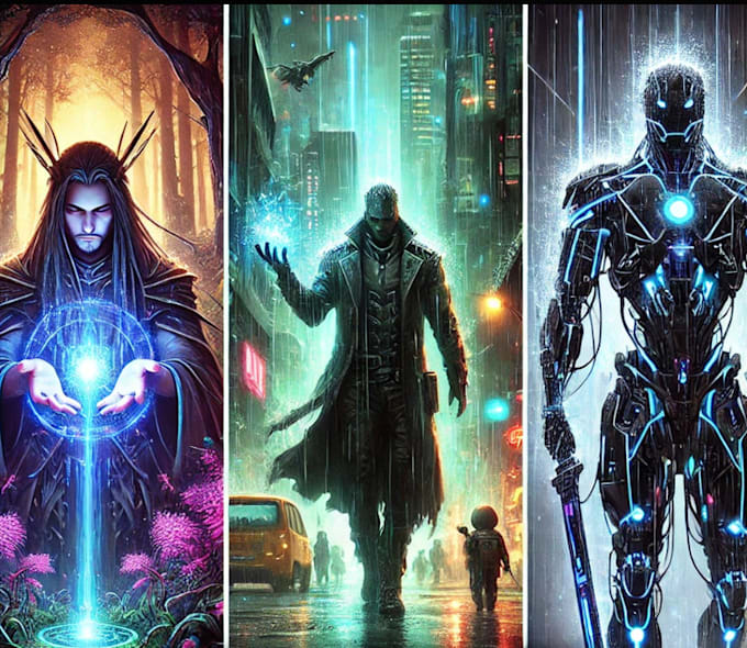 Bestseller - create stunning ai enhanced fantasy, cyberpunk, or game art visuals