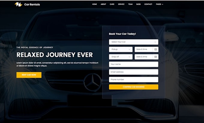 Gig Preview - Car rental website car dealership website rental website car rental booking