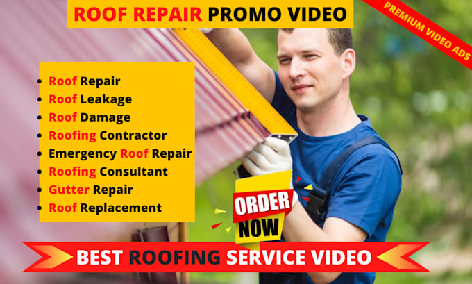 Gig Preview - Do roof repair video or roofer or roofing service ads promo