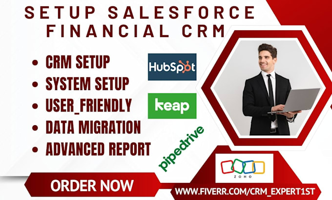 Gig Preview - Setup salesforce financial services cloud hubspot zoho keap pipedrive insureio