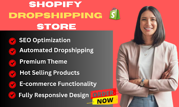 Gig Preview - Create an automated dropshipping shopify store redesign design shopify website