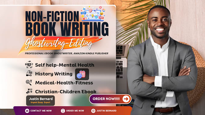 Gig Preview - Be KDP ebook writer, book editor, self help, medical ebook, history ghostwriter