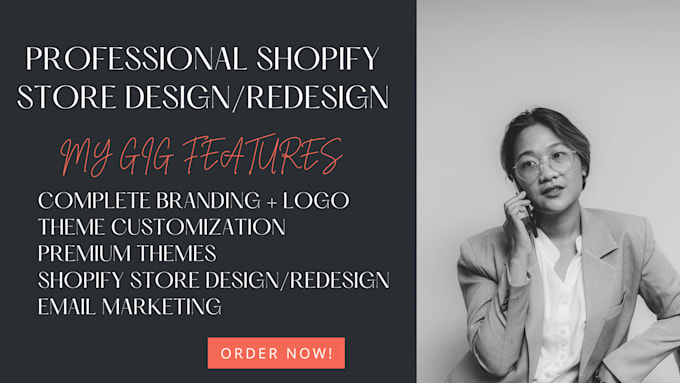 Gig Preview - Design shopify redesign shopify store shopify dropshipping store shopify