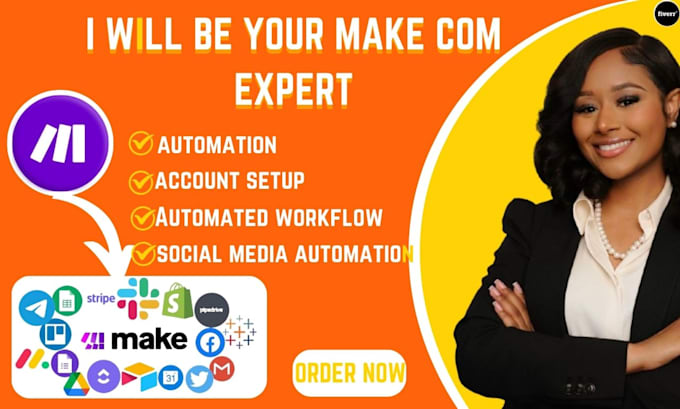 Gig Preview - Be your make com automation make com make automation made com automation makecom