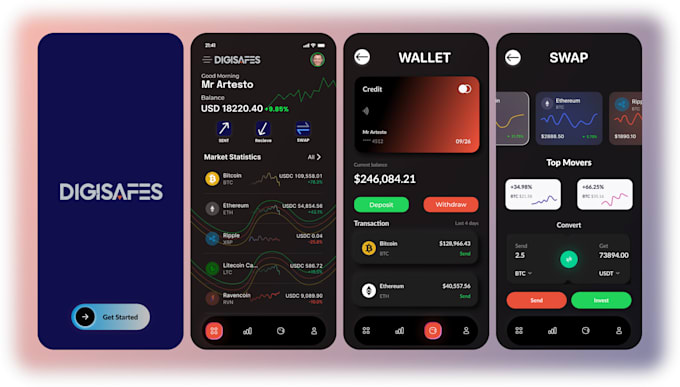 Gig Preview - Do crypto wallet app, crypto exchange website, fintech payment, eth, bnb, evm