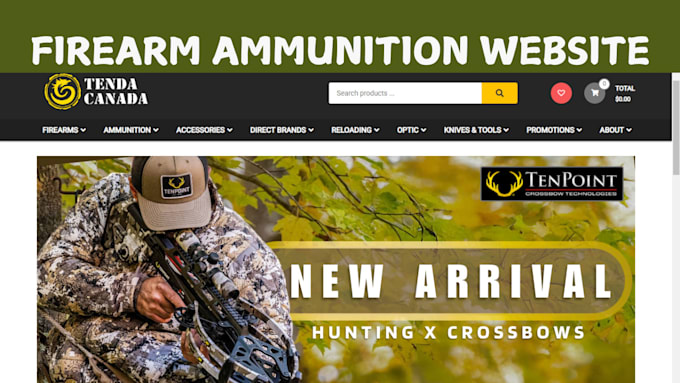 Gig Preview - Design firearm gun ammunition website ammunition accessories dropshipping store