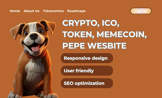 Gig Preview - Ico presale website memecoin pepe website crypto memecoin website crypto token