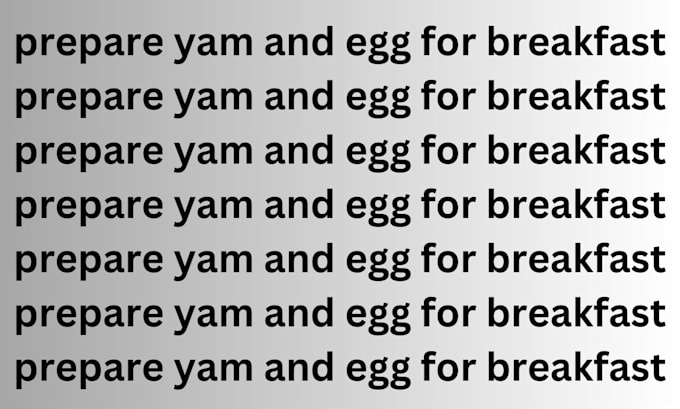 Gig Preview - Prepare yam and egg for breakfast