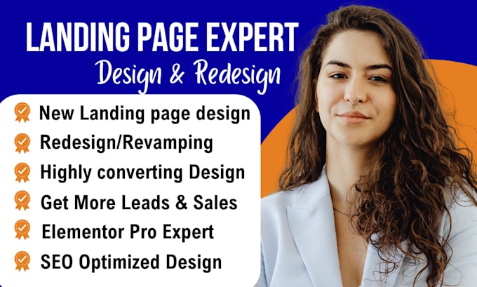 Gig Preview - Design wordpress landing page design redesign landing page with elementor pro