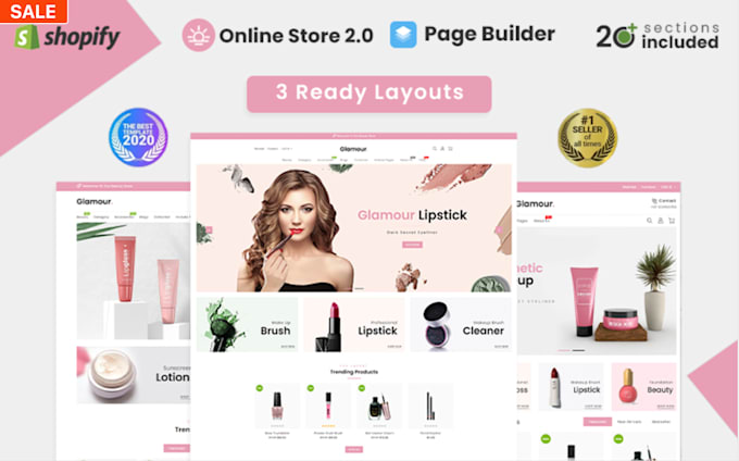 Bestseller - design makeup shopify store makeup website cosmetics beauty dropshipping store