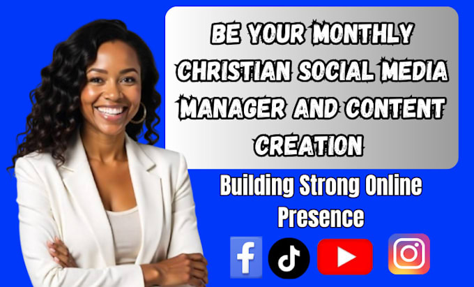 Gig Preview - Be your christian ministry social media manager, monthly social media management