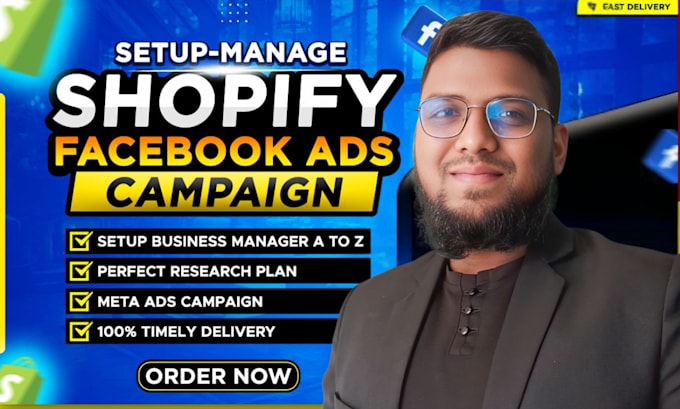 Gig Preview - Setup and manage shopify facebook ads campaign for sales and leads