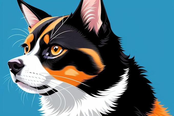 Gig Preview - Draw vector portrait your dog,cat, or any pet