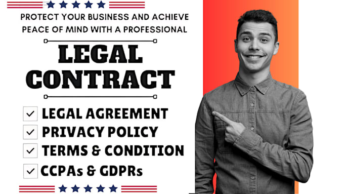 Gig Preview - Draft legal documents, legal contract writing, privacy and policy,