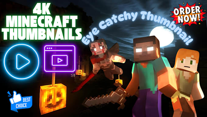 Gig Preview - Create eye catching minecraft thumbnails