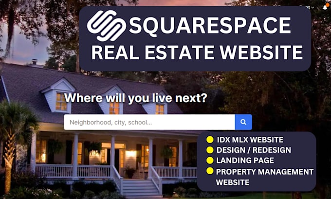 Gig Preview - Do real estate website property management website lms website on squarespace