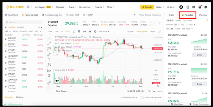 Gig Preview - Code crypto trading bot, binance trading bot, deriv bot, hft bot,  binance bot