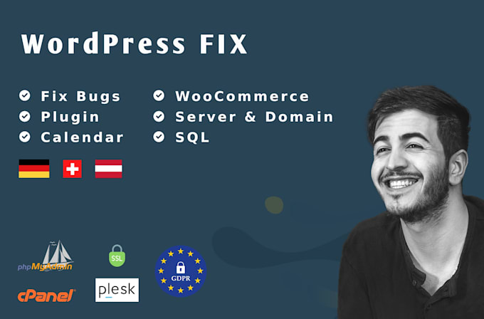 Gig Preview - Fix wordpress website and website design