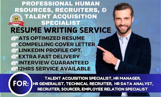 Gig Preview - Edit, write human resources, HR manager, recruiter, talent acquisition resume