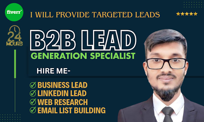 Gig Preview - Do b2b lead generation using advanced web research