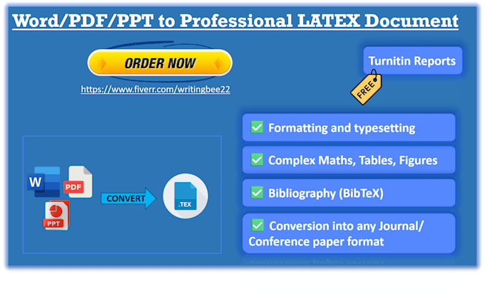 Gig Preview - Help you convert all types of documents into latex