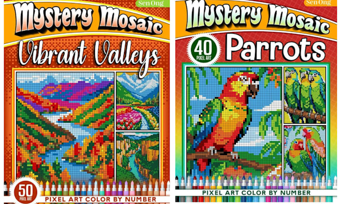 Gig Preview - Create unique mystery mosaics color by number coloring books for adults