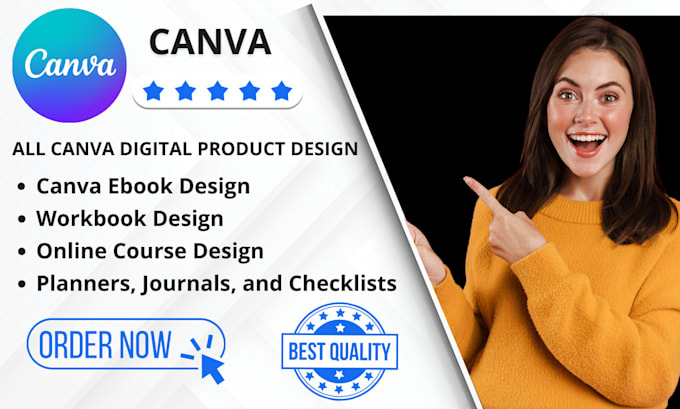 Gig Preview - Design canva ebook design ebook online course workbook design book cover design