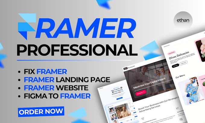 Gig Preview - Develop framer website design framer landing page figma to framer webflow