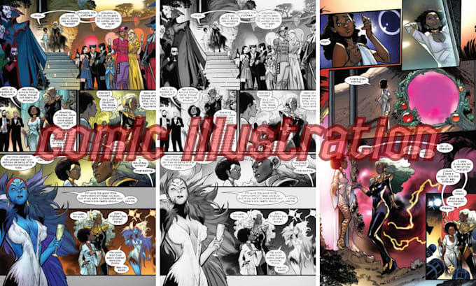 Gig Preview - Draw graphics novel nsfw comic book illustration with comic panels on comic page