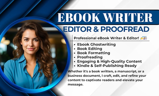 Gig Preview - Be your ebook writer book editor, nonfiction ebook ghostwriter christian book