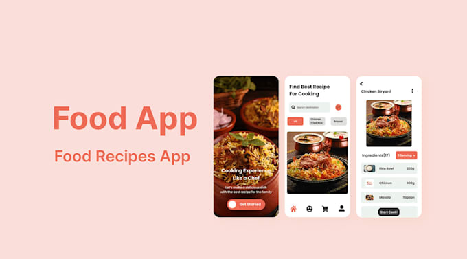 Gig Preview - Create ai cooking recipe app, ai food recipe app, ai food channel,restaurant app