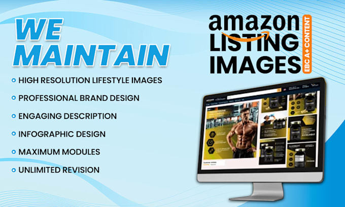 Gig Preview - Design amazon a plus content listing images and infographics