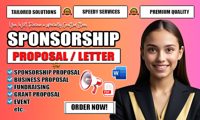 Bestseller - write sponsorships proposals or sponsorships letter event nonprofit letter