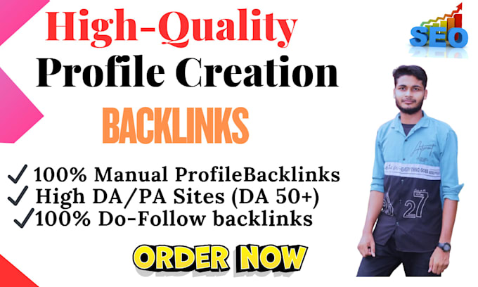 Gig Preview - Boost your website with 100 HQ profile creation backlinks