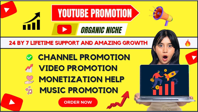 Gig Preview - Do organic youtube video and channel promotion for amazing overall growth