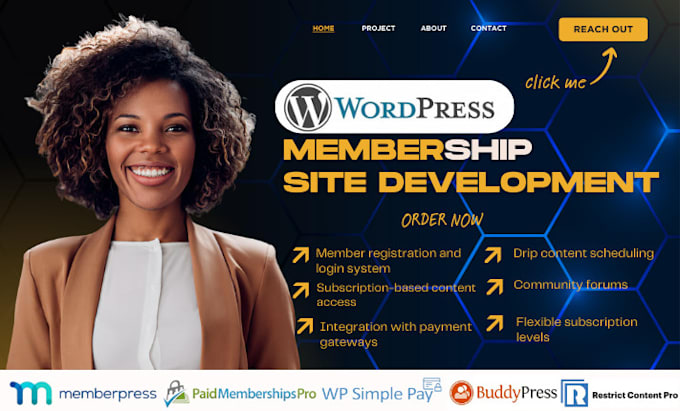 Gig Preview - Build wordpress  membership website, subscription website with payment method